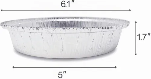 Vista 3 de Fig & Leaf Paquete de 40 sartenes redondas de aluminio prémium de 6 pulgadas con tapas de cúpula de plástico, lata de aluminio desechable para asar