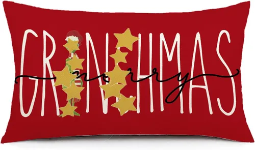 Vista 11 de AOFANGGO Funda de almohada de Navidad de 12 x 20 pulgadas, decoración navideña, funda de cojín rectangular para cama, silla, sofá