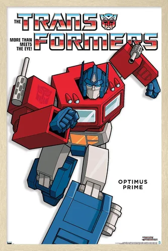 Vista 7 de Hasbro Transformers - Póster de pared Optimus Prime Feature Series, 22.4 pulgadas de largo x 14.7 pulgadas de ancho, versión enmarcada de madera