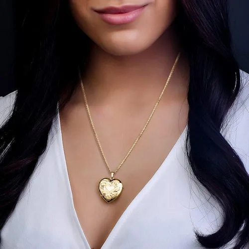 Vista 4 de PicturesOnGold.com Personalized Photo Engraved Heart Shaped Custom Photo PendantPhoto NecklacePhoto Charm with 4-Page Photo Heart Locket 1 14 Inch x
