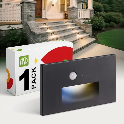 Vista 19 de ASD Lámpara LED Empotrada para Escalones, Iluminación de Peldaños para Escaleras de Exterior e Interior 3CCT, Regulable, Impermeable, Listado ETL