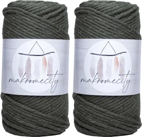 Vista 21 de Makromecity, Cordón de macramé de un solo hilo de 3 mm x 100 yardas (300 pies) de 3 mm de cordón de algodón azul bebé para arte y manualidades