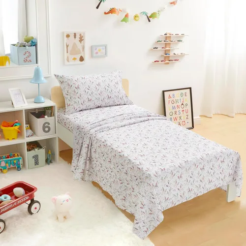 Vista 33 de Amazon Basics Juego de sábanas para niños de microfibra ligera, suave y fácil de lavar, 3 piezas, tamaño Twin, Aqua brillante, diseño sólido