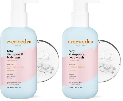 Vista 12 de Evereden Mini Kids Shampoo and Conditioner 2 en 1: Melocotón fresco, 1.7 fl oz. Vegano y cuidado suave para niños Champú y acondicionador