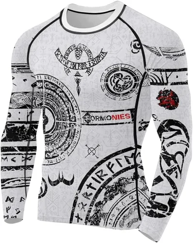 Vista 2 de Viking - Camiseta de compresión para hombre, manga larga, capa base para jiu jitsu