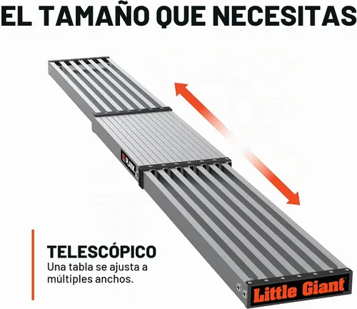 Vista 4 de Little Giant 11813 - Tablón telescópico gris de 8-13 pies