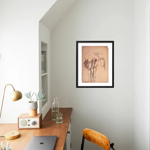 Vista 3 de ART.COM Zelda Fitzgerald - Lienzo enmarcado para pared, diseño de tres bailarinas, decoración figurativa, 12 x 16 pulgadas, marco negro con paspartú
