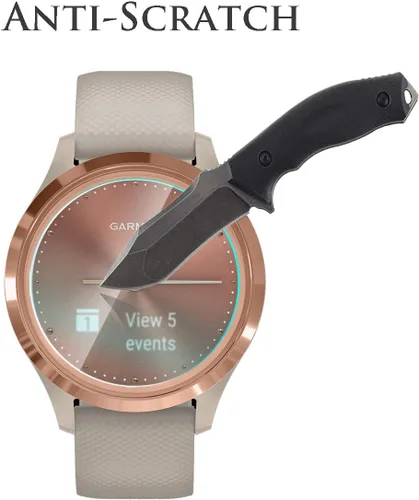 Vista 3 de Orzero Paquete de 3 protectores de pantalla para reloj inteligente compatible con Garmin Vivomove 3S (no para Garmin Venue 3S), vidrio templado