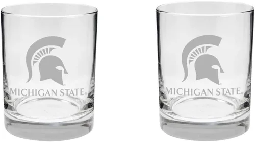 Vista 36 de Alabama - Juego de 2 vasos de cristal grabado satinado de 2 caras Marea carmesí de Alabama