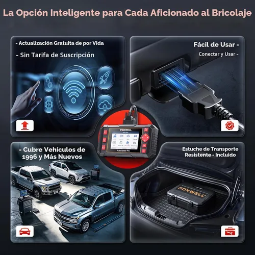 Vista 8 de Transmisión del ABS SRS del escáner NT604 Elite OBD2 del escáner del coche de FOXWELL Check Engine Code Reader for Cars and Trucks, Diagnostic