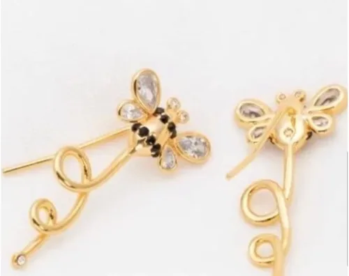Vista 4 de Kate Spade New York Aretes de abeja perfectos para picnic en tono dorado