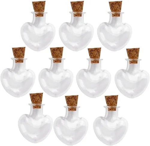 Vista 4 de ZenRa 10 piezas Mini botella de vidrio lindo frascos frascos con corcho botella de deseo frasco de vidrio colgante (XO)