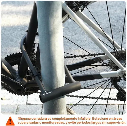 Vista 7 de Sportneer Candado para bicicleta: Candado en U resistente para bicicleta con cable de acero de seguridad de 1,8 m - grillete de 18 mm para bicicleta