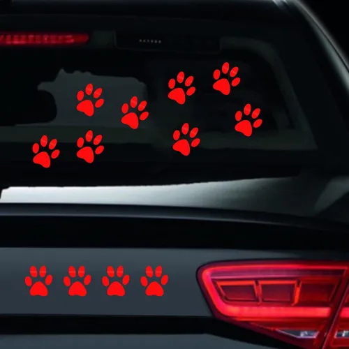 Vista 20 de Juego de 12 calcomanías de vinilo con estampado de patas de perro, calcomanías de vinilo para ventana de coche, laptop, motocicleta, camión