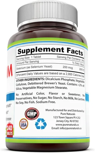Vista 2 de Pure Naturals Tabletas de selenio, 200 mcg, 240