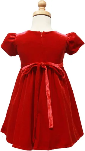 Vista 2 de Lito SWEA Pea Lilli C600 - Vestido de terciopelo rojo con cinturón de estrás