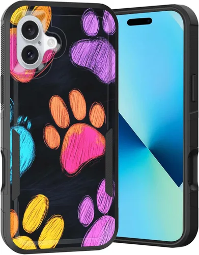 Vista 17 de Funda para iPhone Air, doble capa híbrida resistente resistente a prueba de golpes de policarbonato duro + funda protectora de silicona suave
