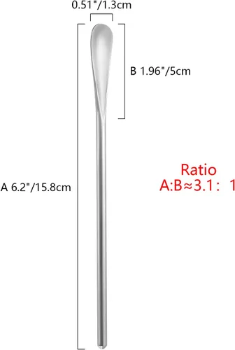 Vista 6 de Paquete de 6 cucharas de acero inoxidable 304 de 6.2 pulgadas de mango largo para agitar y mezclar, herramienta de barra reutilizable para café, té