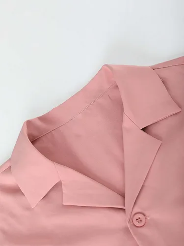 Vista 6 de GORGLITTER Conjunto de 2 piezas para hombre, camisa de manga corta con botones y pantalones de cintura elástica