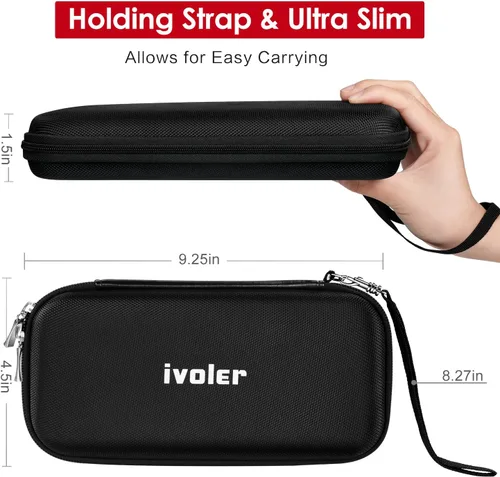 Vista 8 de ivoler Funda de transporte para Nintendo Switch y nuevo modelo Switch OLED 2021 bolsa rígida portátil de transporte para accesorios de Switch