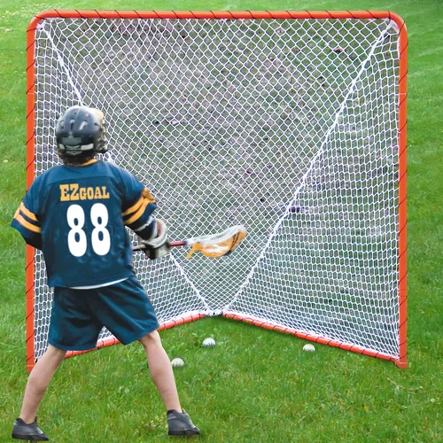 Vista 3 de EZGoal Lacrosse Portería plegable, 6 x 6 pies, naranja