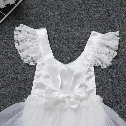 Vista 17 de Traje de bebé niña primer cumpleaños traje de encaje tul mameluco princesa tutú vestido de un año cumpleaños pastel Smash fotografía ropa
