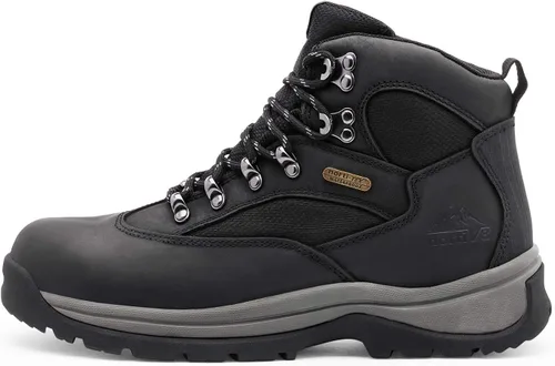 Vista 2 de NORTIV 8 Botas de senderismo impermeables para hombre, botas de senderismo de cuero medio tobillo
