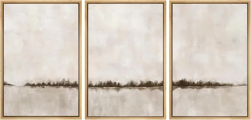 Vista 86 de SIGNWIN Lienzo enmarcado para pared, juego de arte tranquilo con reflejo de lago, acuarela, montaña y agua, ilustraciones modernas, arte abstracto