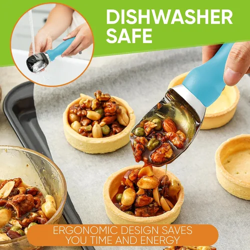 Vista 7 de Spring Chef - Cuchara para helado con mango suave, profesional, fuerte y resistente, utensilio de cocina de primera calidad para masa de galletas