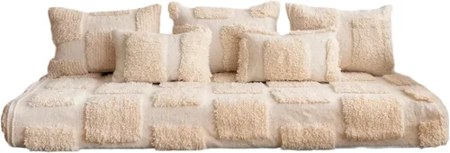 Vista 25 de arabicsofa Sofás de Suelo Coloridos de Estilo Marroquí – Cojines de Suelo Modulares Hechos a Mano (Beige 16, Sofá de Suelo de 4 pies)