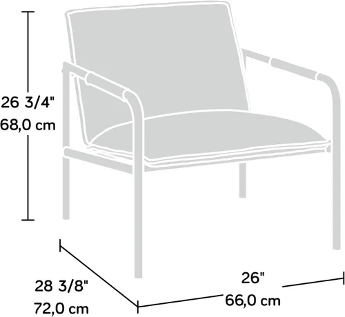 Vista 3 de Sauder Boulevard Cafe - Sillón de metal, acabado gris carbón