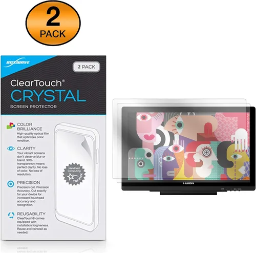 Vista 2 de BoxWave Protector de pantalla compatible con Huion KAMVAS GT-191 V2 – ClearTouch Crystal (paquete de 2 unidades), protector de pantalla HD – Escudos