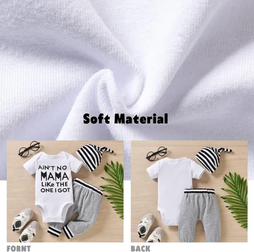 Vista 2 de Aalizzwell Ropa de verano para bebés y niños, traje de manga corta