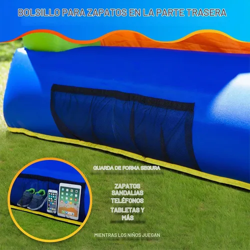 Vista 5 de Sportspower My 1st Jump N Play - Casa inflable con bolsillos deslizantes y de malla para zapatos, gran rebote para interiores y exteriores