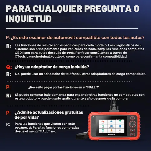 Vista 8 de LAUNCH CRP129X Elite - Escáner OBD2 para automóvil, FCA AutoAuth, 8 reinicios de aceite/EPB/SAS/TPMS/BMS/acelerador/reinicio de DPF/codificación