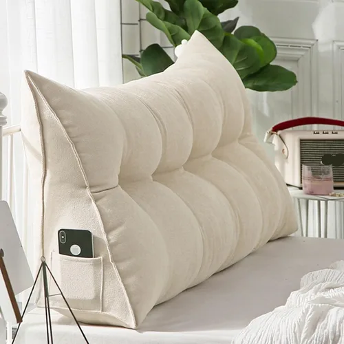 Vista 20 de Almohada triangular para cabecero, almohada de cuña grande lavable para el cuerpo, soporte de posicionamiento del respaldo, almohadas de lectura
