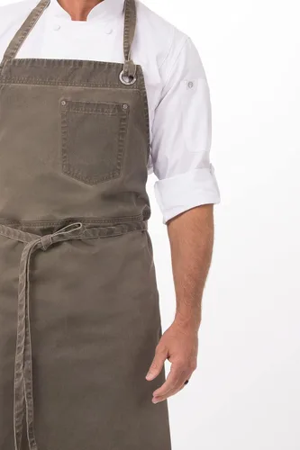 Vista 4 de Chef Works Unisex Dorset Chefs Bib Apron Earth Brown One