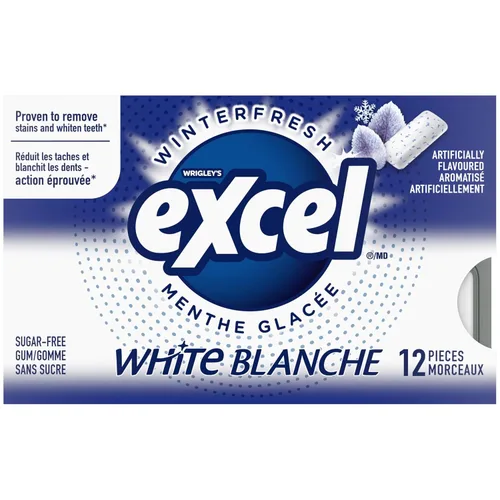 Vista 5 de Excel White Goma de mascar sin azúcar, Winterfresh, 12
