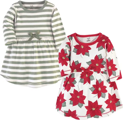 Vista 42 de Touched by Nature - Vestidos de manga corta y manga larga de algodón orgánico para niñas pequeñas, bebés y mujeres Manga larga con flores abstractas
