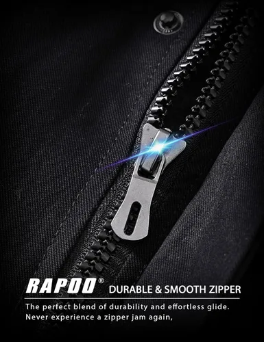 Vista 6 de Rapoo Chaqueta de invierno para hombre, de algodón, con forro polar, gruesa y cálida, con capucha