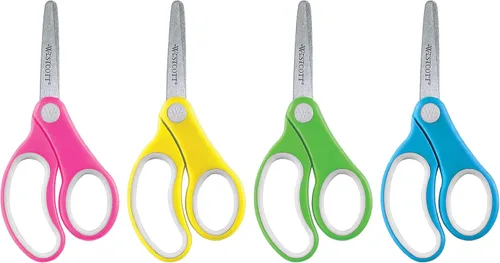 Vista 3 de Westcott® Tijeras de mango suave de 5 pulgadas para niños, romo, paquete de 12