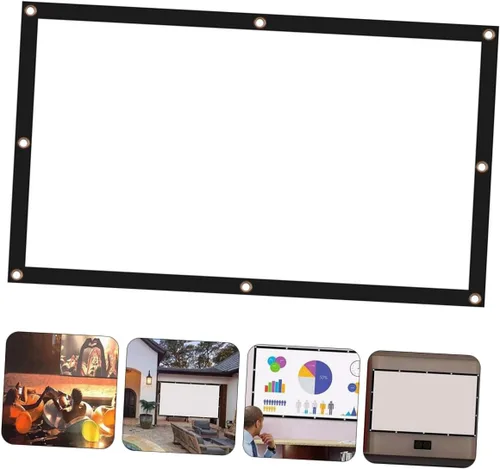 Vista 7 de BESPORTBLE Portable Foldable Projector Screen HD Projection Movie Screen for Open-Air Theater Home Theater Classroom Office Conference Presentations