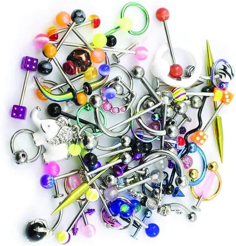 Vista 4 de BodyJewelryOnline Paquete de joyas para el cuerpo recogidas aleatoriamente 50 piezas vientrenariz pezónlenguaorejalabio el paquete puede incluir