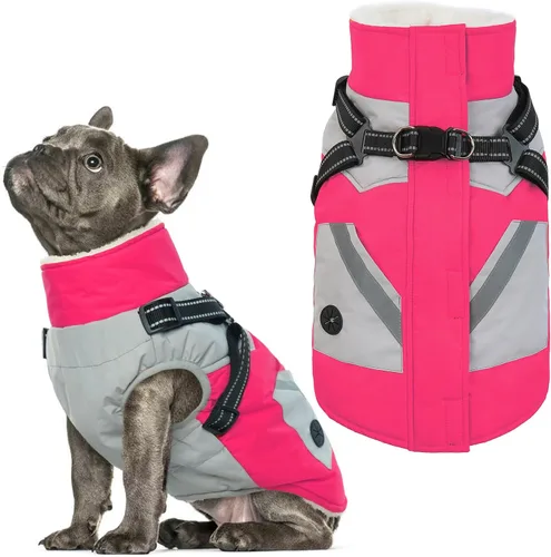 Vista 31 de IECOii Abrigos para perros pequeños, arnés de invierno con cremallera, color verde, talla XS, cálido abrigo de invierno para perros pequeños