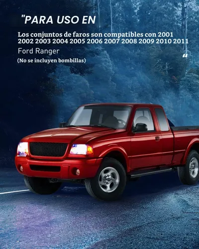 Vista 8 de Nilight Conjunto de Faros Delanteros Compatible con Ford Ranger 2001 2002 2003 2004 2005 2006 2007 2008 2009 2010 2011 Faro de Repuesto Carcasa