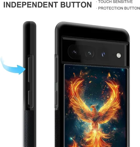 Vista 470 de Compatible con Google Pixel 4A 5G Mobile Case Creative Acrylic Panel trasero Silicona Protección Grip especialmente diseñado para Google Pixel 4A 5G