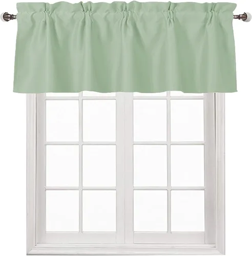 Vista 24 de DWCN Cenefa para ventana de cocina, con bolsillo para barra, para ventana, sala de estar/sótano, 36 x 16 pulgadas de largo, 1 panel, beige