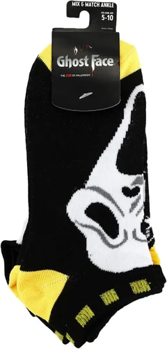 Vista 7 de Bioworld Scream Ghostface - Calcetines tobilleros para mujer (5 unidades), Multi colorido