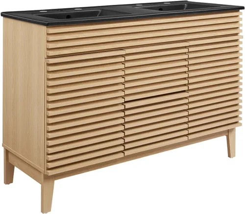 Vista 46 de Modway Render 23.5" tocador de baño en nogal (lavabo no incluido)