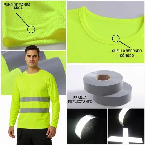 Vista 4 de La alta visibilidad reflexiva de las camisetas de la seguridad del logotipo de encargo Hola Vis de Verde neón - Estilo 8